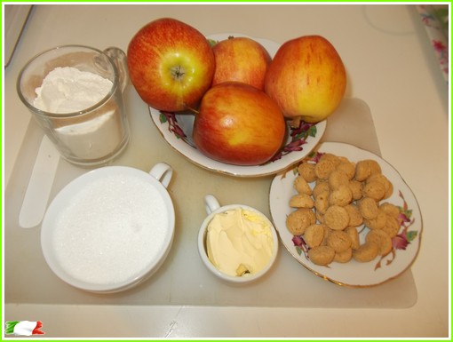 Apple tarte with amaretto biscuits ingredients
