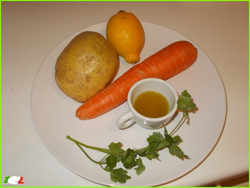 Carrots and potatoes ingredients