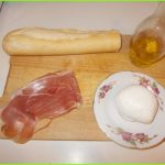 Crostini with ham ingredients