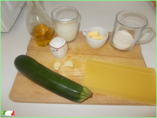 lasagna with zucchini ingredients