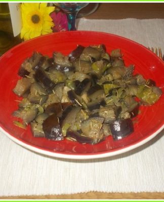 vegetarian dishes with eggplants plate