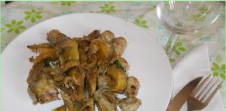 ARTICHOKES WITH SAUSAGES dish